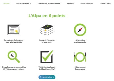 Page accueil site AFPA